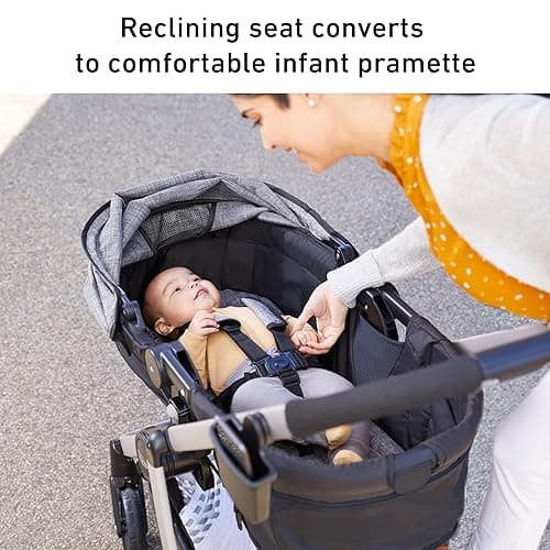 Graco Modes Pramette Travel System | Stroller & Car Seat Combo | 3-in-1 Stroller Modes | Includes Graco SnugRide 35 Infant Car Seat | Ellington - Ellington - Stroller + Car Seat thumbnail 2