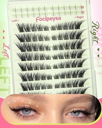 Fox Eye Lash Clusters Wispy Eyelash Clusters Kit Natural Lash Extensions Foxy Cluster Eyelash Extensions Spiky Individual Eyelashes Extension Kit with Lash Bond and Seal, Lash Tweezers thumbnail 5