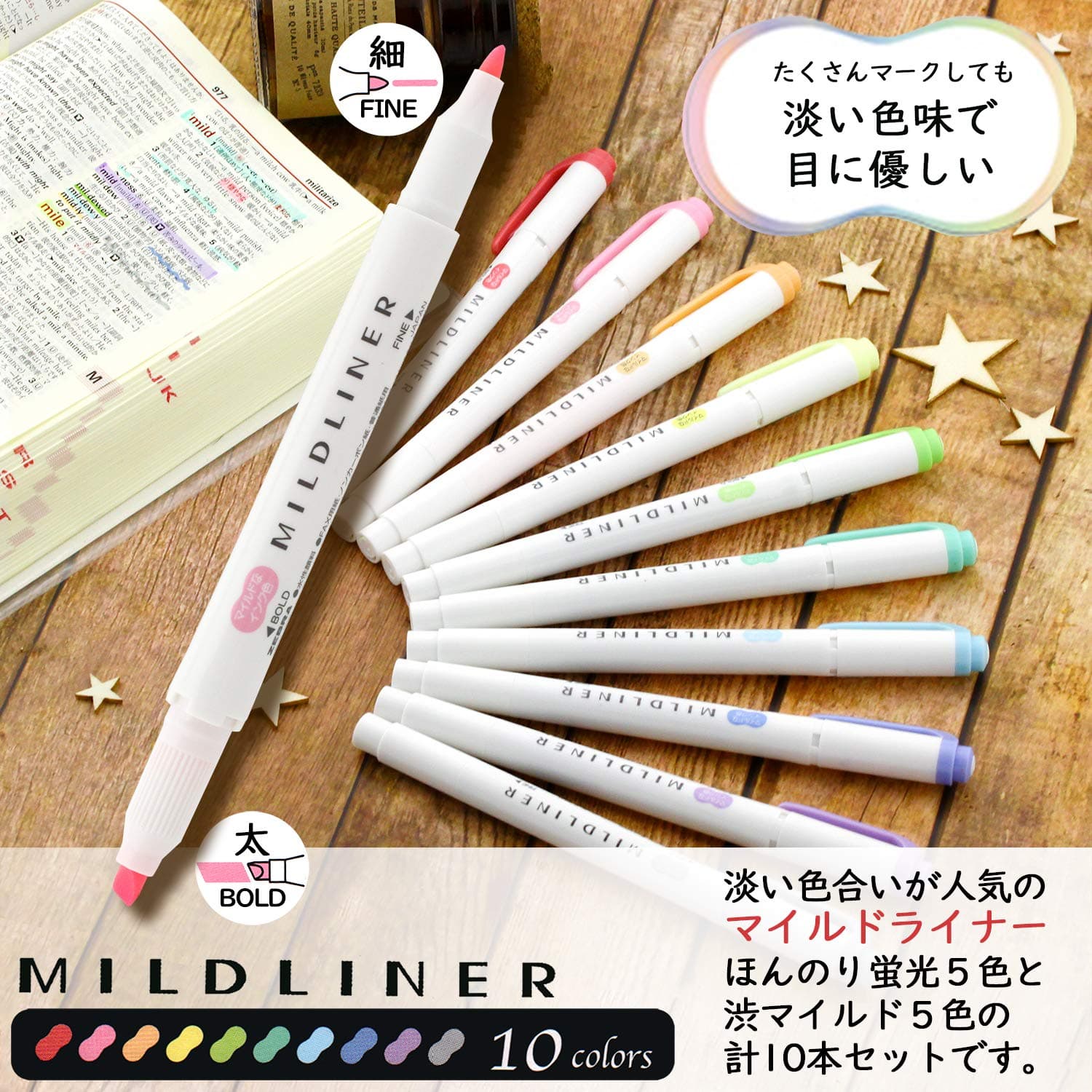 Zebra highlight pen penile mild liner 10 color set WKT7-10C thumbnail 2