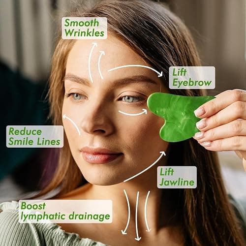 Gua Sha & Ice Roller for Face, Small Gifts, Facial Tools for Puffiness and Redness Reducing Skin Care Routine, Self Care Massage Gift for Women Men thumbnail 3