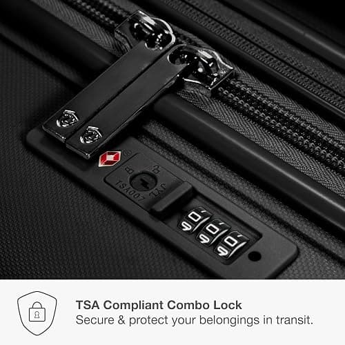 Traveler's Choice Pagosa Indestructible Hardshell Expandable Spinner Luggage, Black, 2-Piece Set (22/26) thumbnail 6