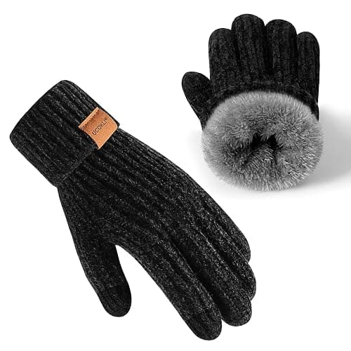 UCQKLI Winter Gloves for Women Chenille, Womens Gloves Cold Weather Fleece Lined, Stocking Stuffers for Women Christmas Gifts - Image 1