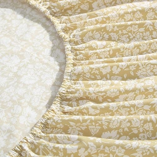 Laura Ashley - King Sheets, Cotton Percale Bedding Set, Lightweight & Breathable Home Decor, Oeko-Tex Certified (Heirloom Ditzy Gold, King) thumbnail 6