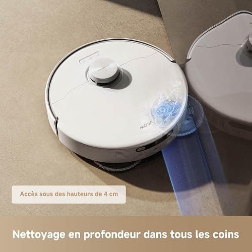 MOVA P50 Pro Ultra Robot aspirateur avec lingette adaptative, puissance d'aspiration de 19 000 Pa avec brosse anti-enchevêtrement, nettoyage automatique de la lingette et de la plaque de lavage à 75°C thumbnail 4