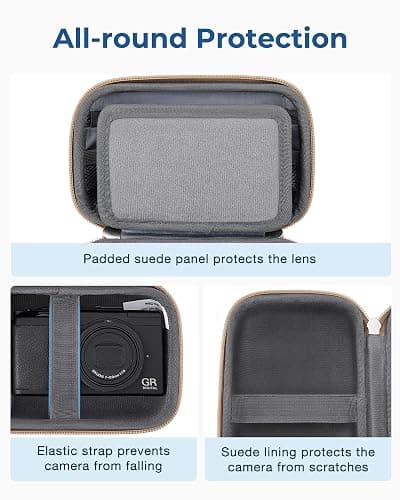 BAGSMART Digital Camera Case, Protective & Lightweight Camera Case with 2 Carrying Ways, Waterproof & Shockproof Small Camera Bag for Canon PowerShot G7X Mark II/III/Sony DSCW800/DSCW830 - Camel thumbnail 7