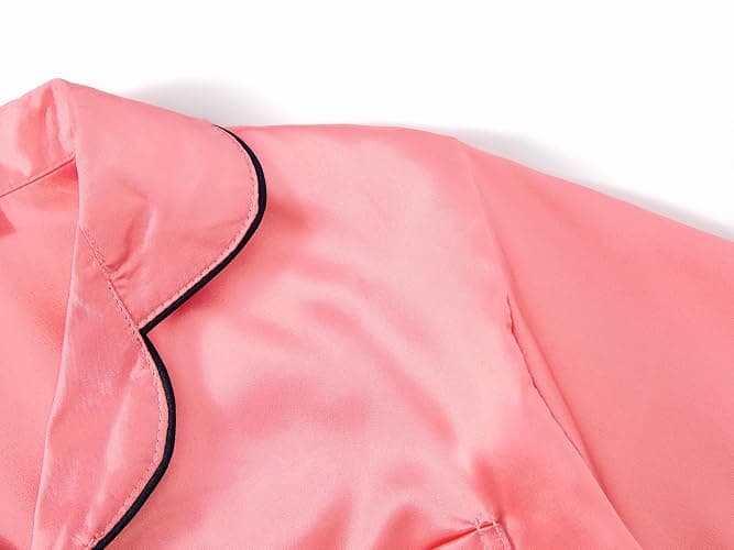 Beezizac Little & Big Girls Pajama Set Size 6-16 -Pink/Blue/Turquoise/Peach Satin Silky Cute Fall Winter Long Outfit thumbnail 2