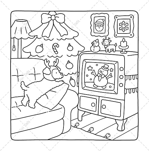 Christmas: Cozy Coloring Book for Adults & Teens Featuring Festive Holiday Winter Scenes thumbnail 8