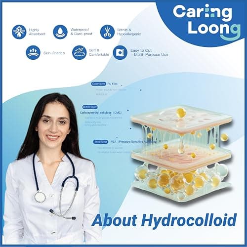 Medical Grade Hydrocolloid Roll for Wound Care - Highly Absorbent for Wound Care, Burn, Blister, Acne, Extra Large Patch with Self-Adhesive, Sterile & Waterproof (2in×12ft （11.8mil/0.3mm Thickness）) thumbnail 4