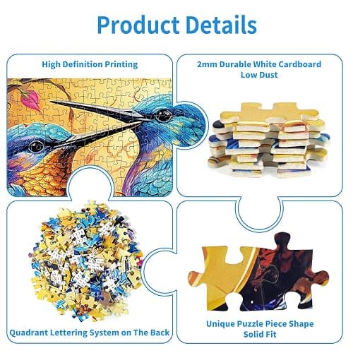 1000 Piece Puzzle for Adults, Advent Puzzle Humming Birds 1000 Pieces Puzzles for Adults Teens Kids, Birds 1000 Pieces Jigsaw Puzzles 6 Days Holiday Puzzles Countdown to Weekend Gift thumbnail 5