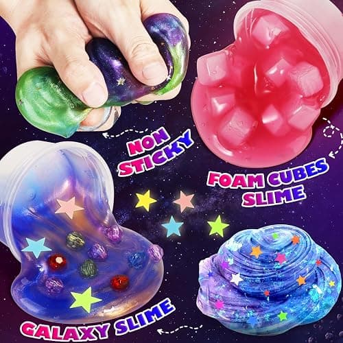 Galaxy Slime Kit for Boys Girls 8-10, BIENAN Slime Making Kit for Kids Ages 10-12, to Make DIY Glow, Metallic, Neon Colors, Galactic Slime, Ideal Birthday Christmas Easter Gift for Boys & Girls thumbnail 5