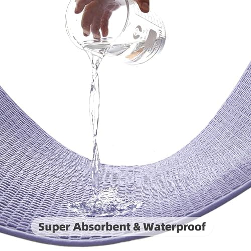 TYUU Toilet Rug, Thin Toilet Rugs U Shaped Washable Non Slip Absorbent Quick Dry Low Pile Toilet Mat, Lavender 20"x24" U Shape thumbnail 7