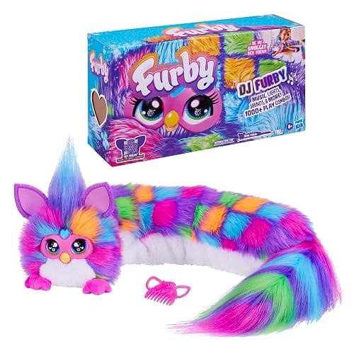 FURBY DJ Interactive Toy, Neon Star, Snuggly Electronic Plush, Music, Lights, Motion, & Games, Speaks English & Furbish, 32 in Long, 6+ Years (Amazon Exclusive) thumbnail 12