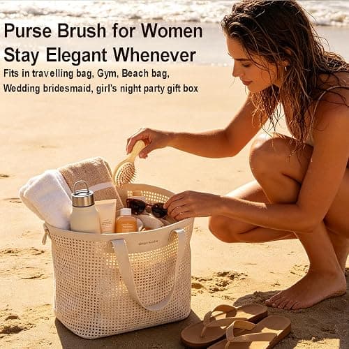 Mini Travel Hair Brush for Detangling Curly, Thick, Wet and Dry Hair | Small Compact Bamboo Brush for Women Girls, Easily Removes Knots; Travel Must-Have for Purse, Car, Office, Gym, Beach & Trips thumbnail 7