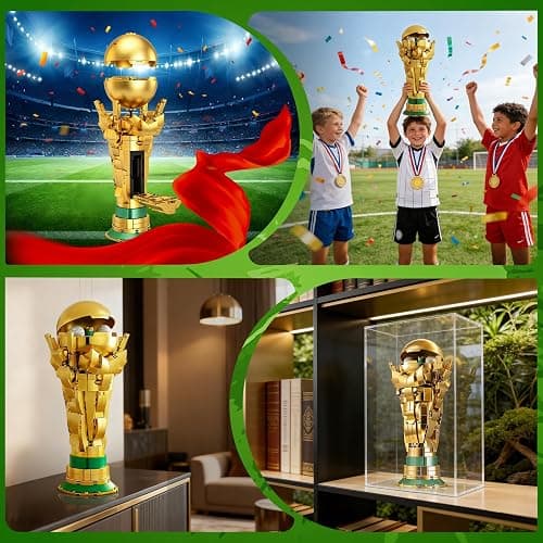 Soccer Trophy Building Set for Kids 8+ (446 Pieces) – STEM Golden Football Cup Model with Opening Sphere & Hidden Mini Balls – Collectible Display for Home Office Desk, Birthday Gift for Sports Fans thumbnail 6