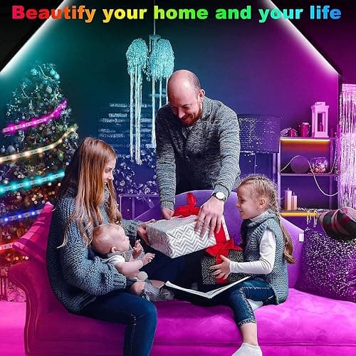 Tenmiro Led Strip Lights 130ft (2 Rolls of 65ft) Smart Light Strips with App Control RGB Led Lights for Bedroom，Music Sync Color Changing Lights for Room Party thumbnail 3
