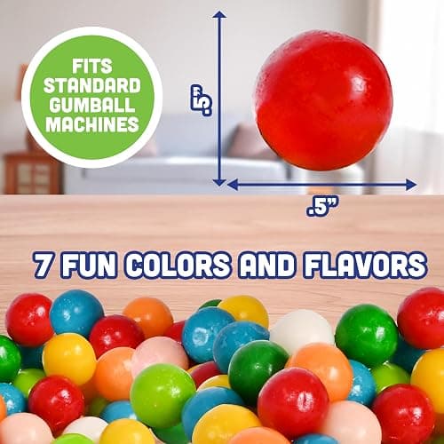 Toymendous Gumballs for Gumball Machine, 15oz Assorted Chewing Gum Fruit Flavored Bubble Gum, Gluten Free, 193 pieces thumbnail 2