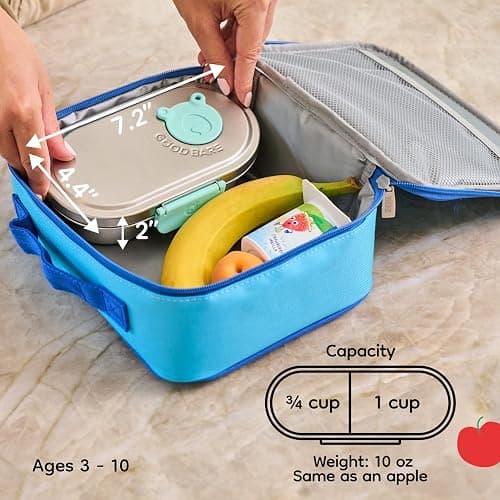 Good Bare Stainless Steel Snack Container for Kids – 2 Compartment Metal Bento Box, Leakproof, Non-Toxic, Easy-Open Latch, Dishwasher Safe, Small Snack Pack, Perfect for On-the-Go (Sweet Pink) thumbnail 3