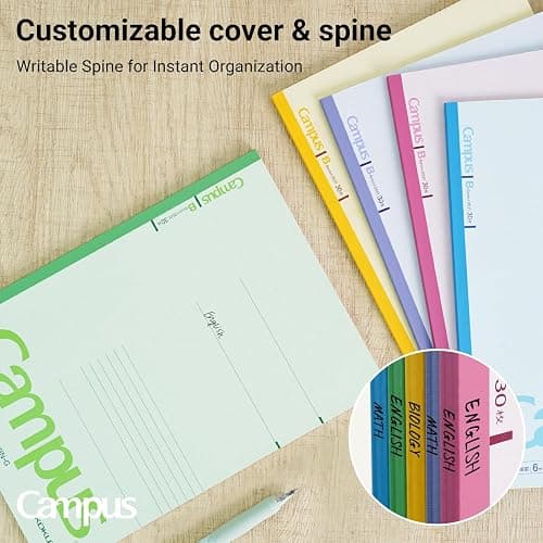 KOKUYO Composition Notebooks, 5 Pack Campus Semi-B5 Comp Book with A 7mm Ruled, 30 Sheets, Classic School Lined Notebook, Journal Notebook for Women Work Study Note Taking (NO-3CANx5) thumbnail 5