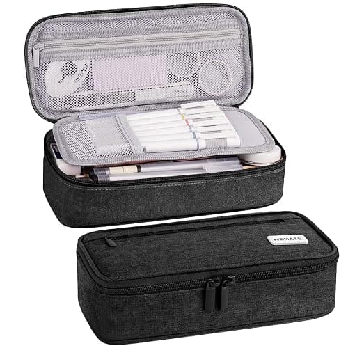 WEMATE Pencil Case, Large Storage Organizer, Makeup Bag, Teacher Must - have, Big Pencil Pouch, Marker Case for College - Image 1