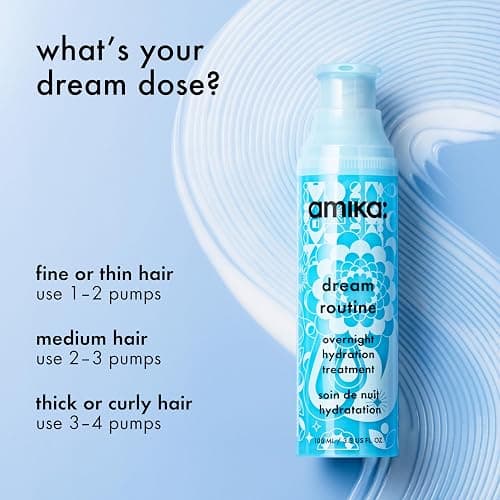amika dream routine overnight hydrating hair mask | no rinse leave-in treatment for dry hair, ultra-hydrating, with hyaluronic acid for long-lasting moisture thumbnail 7