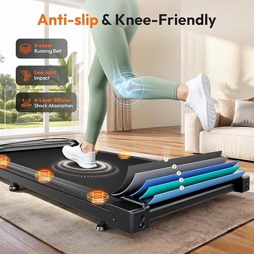 THERUN 1-6 km/h Walking Pad Under Desk Treadmill Compact Home Office | Incline Option, 1-6 km/h Speed, 90×40cm Belt, 120kg Capacity, 2.5HP Motor, Remote Control, Space-Saving, Multiple Colors thumbnail 3