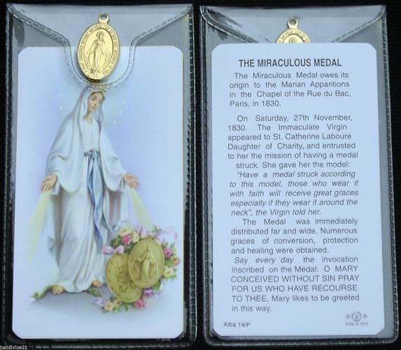 Miraculous Medal ~ Prayer Card and Medal - Image 1