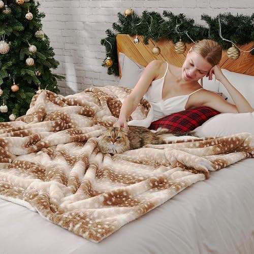 Cozy Bliss Luxury Faux Fur Throw Blanket Animal Striped Print, Non Shedding Double Sided Sherpa Blankets Super Soft Fluffy Thick Warm Throws Home Decor for Couch Bed Sofa Women (Brown, 60x80 Inches) thumbnail 3