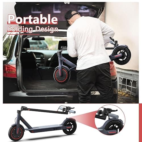 Electric Scooter for Adults, 8.5"/10" Tires, 19/22Mph, 350W/500W Motor, 21-28 Miles Range, Folding E-Scooter with Dual Suspension,APP(V1/SPRO/MAX/PRO) thumbnail 4