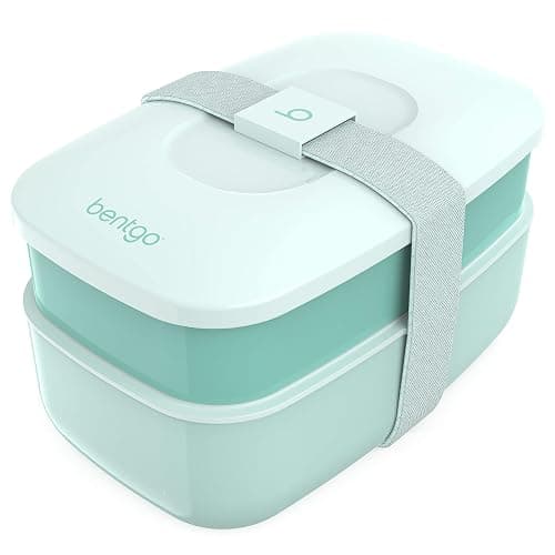 Bentgo Classic - Adult Bento Box, Stackable 3-Compartment Lunch Box with Removable Utensil Set and Sealing Strap, BPA-Free, Food Container Ideal for Meal Prep, Work, and On the Go (Coastal Aqua) thumbnail 5