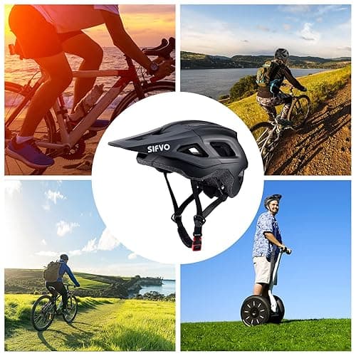 Mountain Bike Helmet with Detachable Visor, SIFVO Bike Helmet for Men and Women MTB Helmet, Adjustable Adult Bike Helmet, 57-59cm thumbnail 7