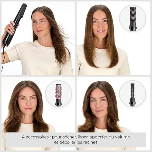 BaByliss Brosse soufflante Perfect Finish - 3 accessoires pour lisser, créer du volume et mettre en forme - 2 réglages de chaleur +Bouton Air Froid - Technologie ionique anti- frisottis - AS126E thumbnail 2