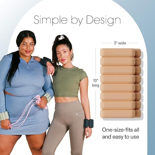 Bala Bangles Wrist & Ankle Weights for Women & Men - Adjustable Silicone Weighted Bracelet Set for Gym, Yoga, Pilates, Cardio & Strength Training - Wearable Arm & Leg Workout Weights thumbnail 4