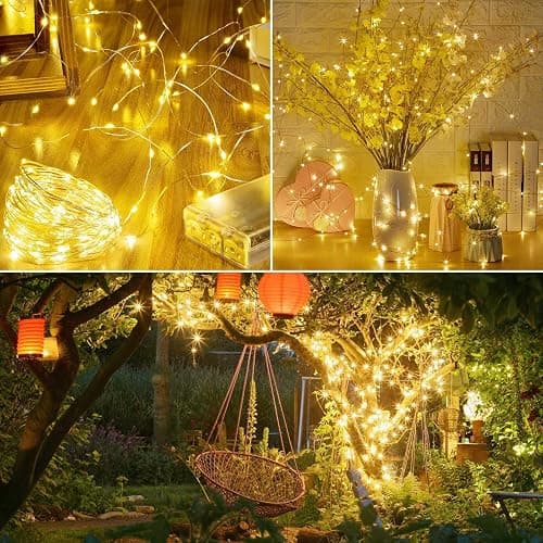 4 Pack Fairy Lights Battery Operated Twinkle Lights Remote Warm White | Total 132FT 400LED String Light, Timer & 8 Modes, Memory, Dimmable, Waterproof Battery Lights Indoor Outdoor Christmas Decor thumbnail 4