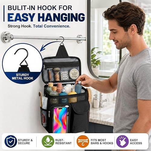 Dorm Room Essentials for Guys Girls, Quick Dry Mesh Shower Caddy Portable | Large Travel Toiletry Shower Bag for Full-Sized Bottles, Makeup Organizer for College Camping Cruise Ship, Women & Man Gifts thumbnail 3