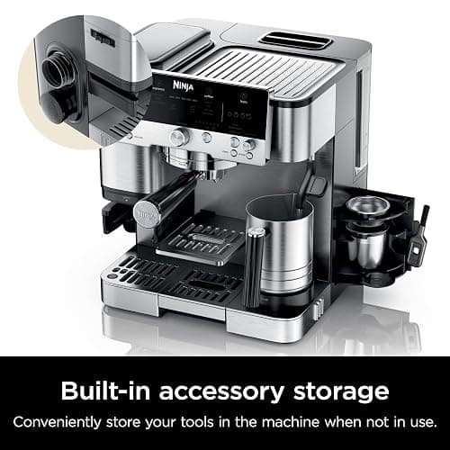Ninja Luxe Café 3-in-1 Espresso, Drip Coffee and Cold Brew Machine | Intergrated Coffee Grinder, Milk Frother, Assisted Tamper & Built-In Espresso Accessory Storage | Stainless Steel | ES601 thumbnail 14