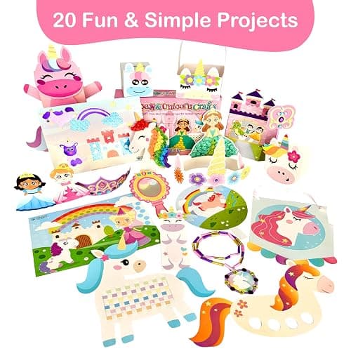 Craftikit® 20 Award-Winning Princess & Unicorn Crafts for Kids Ages 3-10 Years, All-Inclusive Toddler Arts and Craft Kits for Kids, Fun Toddler Craft Box for Girls in Preschool thumbnail 5