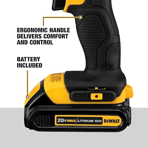 DEWALT 20V Max Cordless Drill Driver Set, 2 Speed, High Performance Motor, Includes 2 XR 1.3Ah Li-Ion Batteries, Charger and Contractor Bag (DCD771C2) thumbnail 5