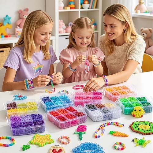 Simetufy 10000PCS Pony Beads Bulk, 48 Colors 6x9mm Kandi Beads for Bracelet Making Rave Kandi Hair Braiding Key Chains DIY Crafts Gifts (5.73LB, Stack Box) thumbnail 9