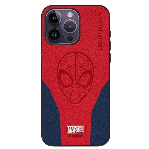 IRON SPIDER Case for iPhone 15 with Superhero Character Compatible iPhone 15 Leather Case RED+Blue (Spider) - Image 1