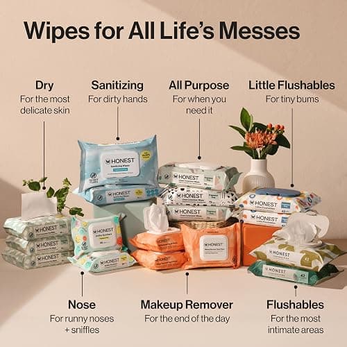 The Honest Company Multi-Use Baby Wipes, Rose Blossom, 576 Count | Baby Wipes, 576 Ct. Hypoallergenic, Fragrance-Free, Plant-Based, 99% Water, Dermatologist Tested. For Sensitive Skin. thumbnail 8