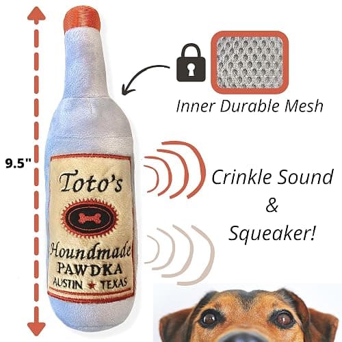Nestpark Toto's Plush Squeaky Crinkle Dog Toy - Funny Dog Gifts for Medium, Small and Large Dogs - Cute Stuffed Toys for Dog Birthdays thumbnail 6