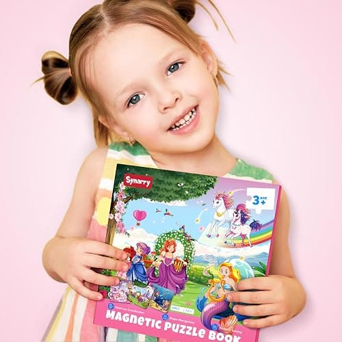 SYNARRY Unicorn Mermaid Princess Magnetic Puzzles for Toddlers 3-5 Girls, 20 Pieces Travel Puzzles for Kids Ages 4-6, Car Airplane Road Trip Activities Toys for 3 4 5 6 Year Old Girls Birthday Gifts thumbnail 2
