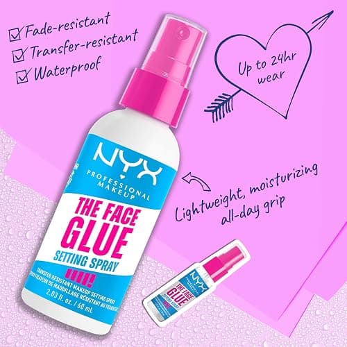 NYX Professional Makeup Setting Spray, The Face Glue Setting Spray, for Face, Up to 24 Hour Wear, Makeup Gripping, Transfer Resistant and Waterproof, 60ml thumbnail 2