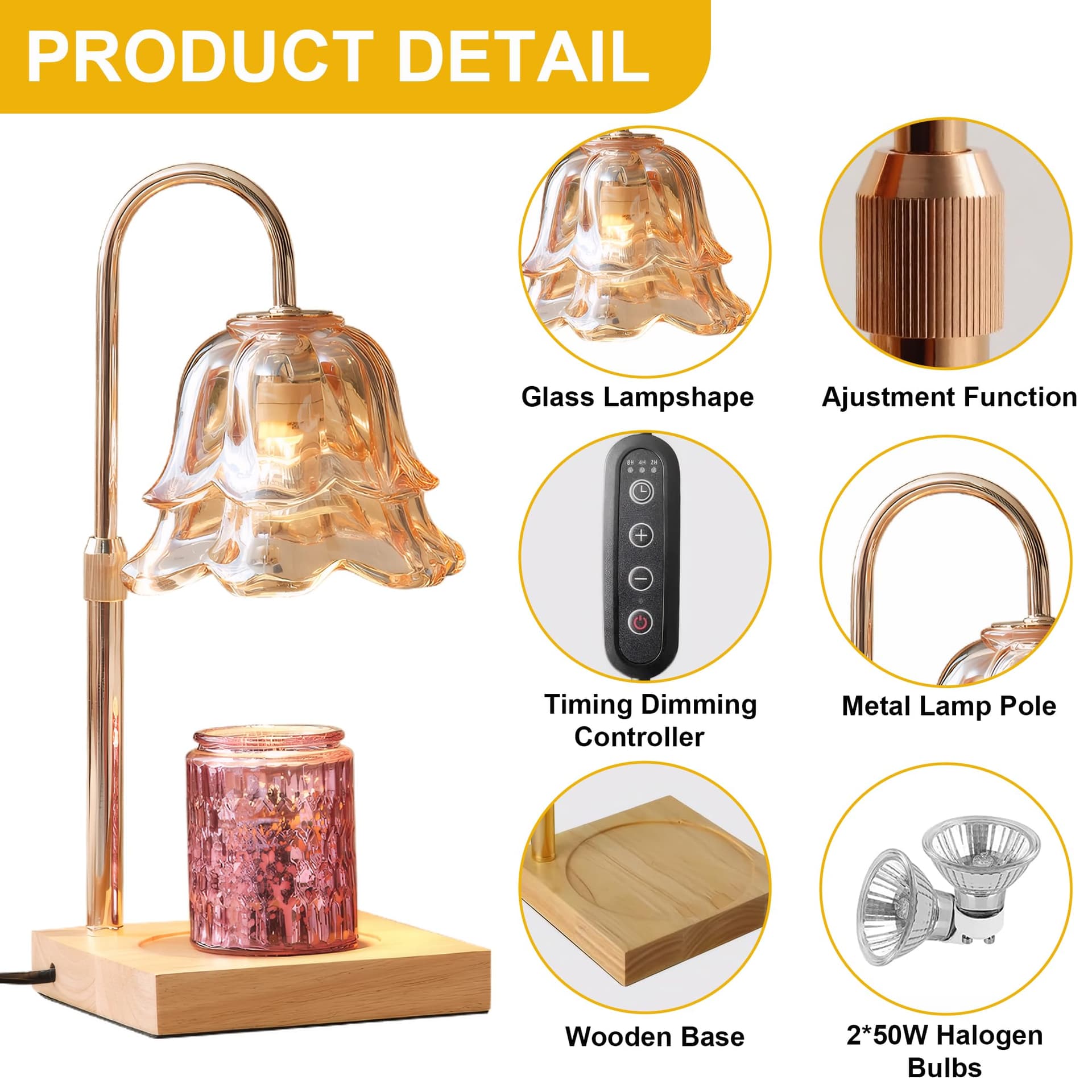 Flower Candle Warmer Lamp Australian Plug with Timer & Dimmer thumbnail 3
