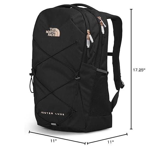 THE NORTH FACE Women's Jester Luxe Everyday Laptop Backpack, TNF Black/Burnt Coral Metallic, One Size thumbnail 7