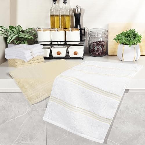 Silicone Oven Mitts Pot Holder Kitchen-Towels100% Cotton Dish Towels for Kitchen,Super Soft and Absorbent Kitchen Hand Towels/Tea Towels.Pot Holder,Oven Mitt Heat Resistant,Silicone Grip,Gift Set thumbnail 2