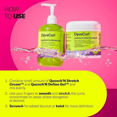 DevaCurl Quench'n Gel & Cream - Define Gel Strong Hold Non-Crunch Styler & Cream Mositurizing Defining Curl Cream Bundle thumbnail 3
