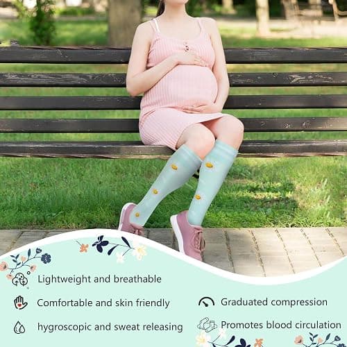 fenglaoda Compression Socks for Women Men Support Circulation 6 Pairs Socks For Nurse, Travel, Flight thumbnail 3