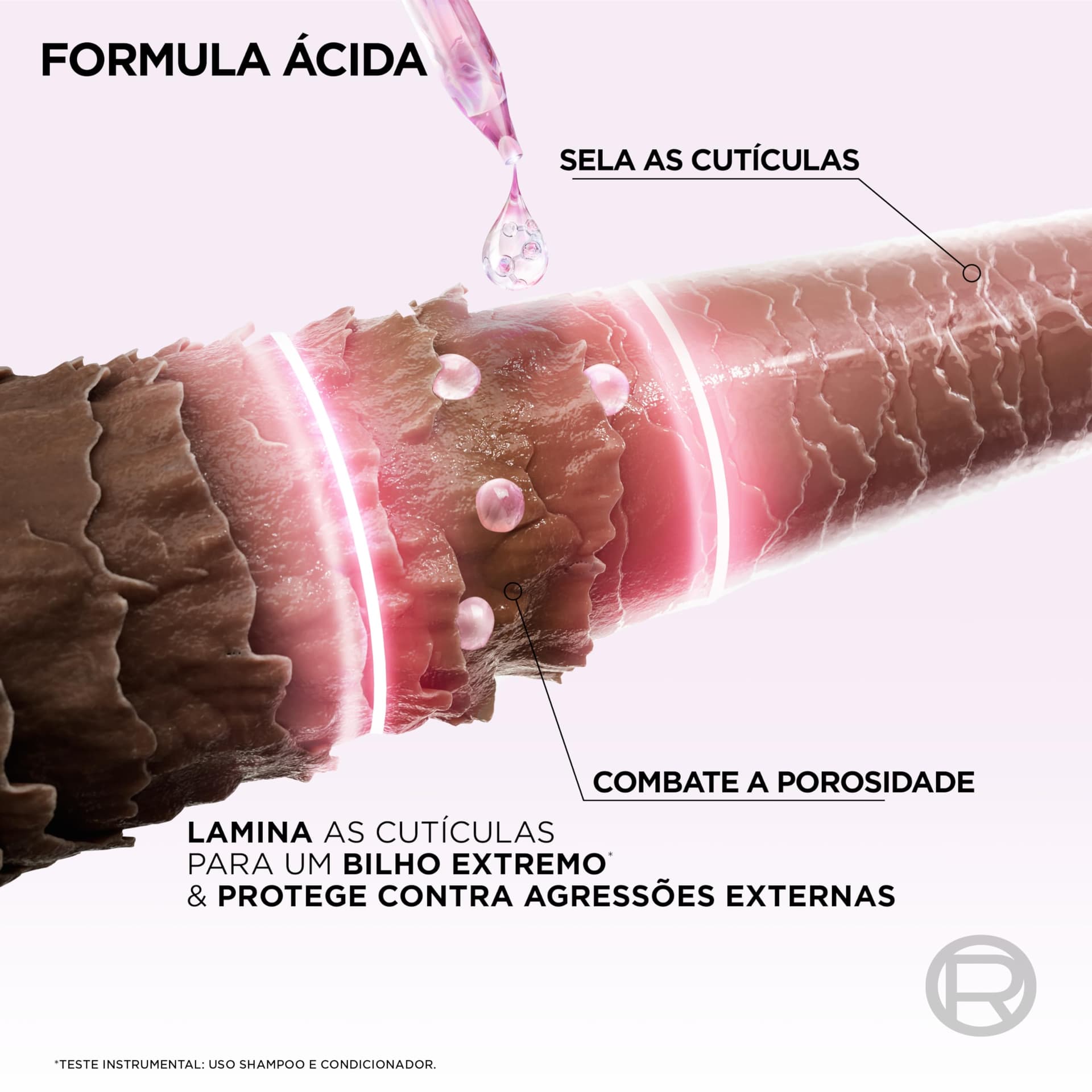 L'Oréal Paris Elseve Glycolic Gloss Máscara Capilar Antiporosidade, com Ácido Glicólico, Sela a Cutícula, Garante 3X Mais Brilho Espelhado e Maciez Intensa, 300g thumbnail 3