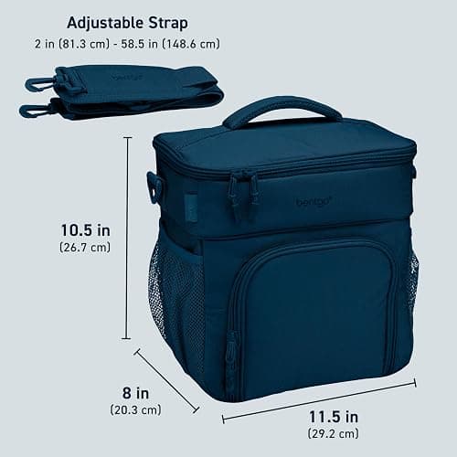 Bentgo Prep Deluxe Insulated Multimeal Bag - Lunch Box Bag, Holds 5 Meals, Premium Insulation up to 8 Hrs, Durable, Water-Resistant - Large Capacity For Adult Meal Prep (Navy Blue) thumbnail 3